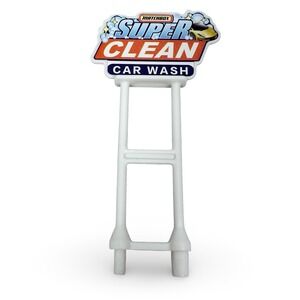 Matchbox Super Clean Car Wash Replacement Sign Accessory White Plastic